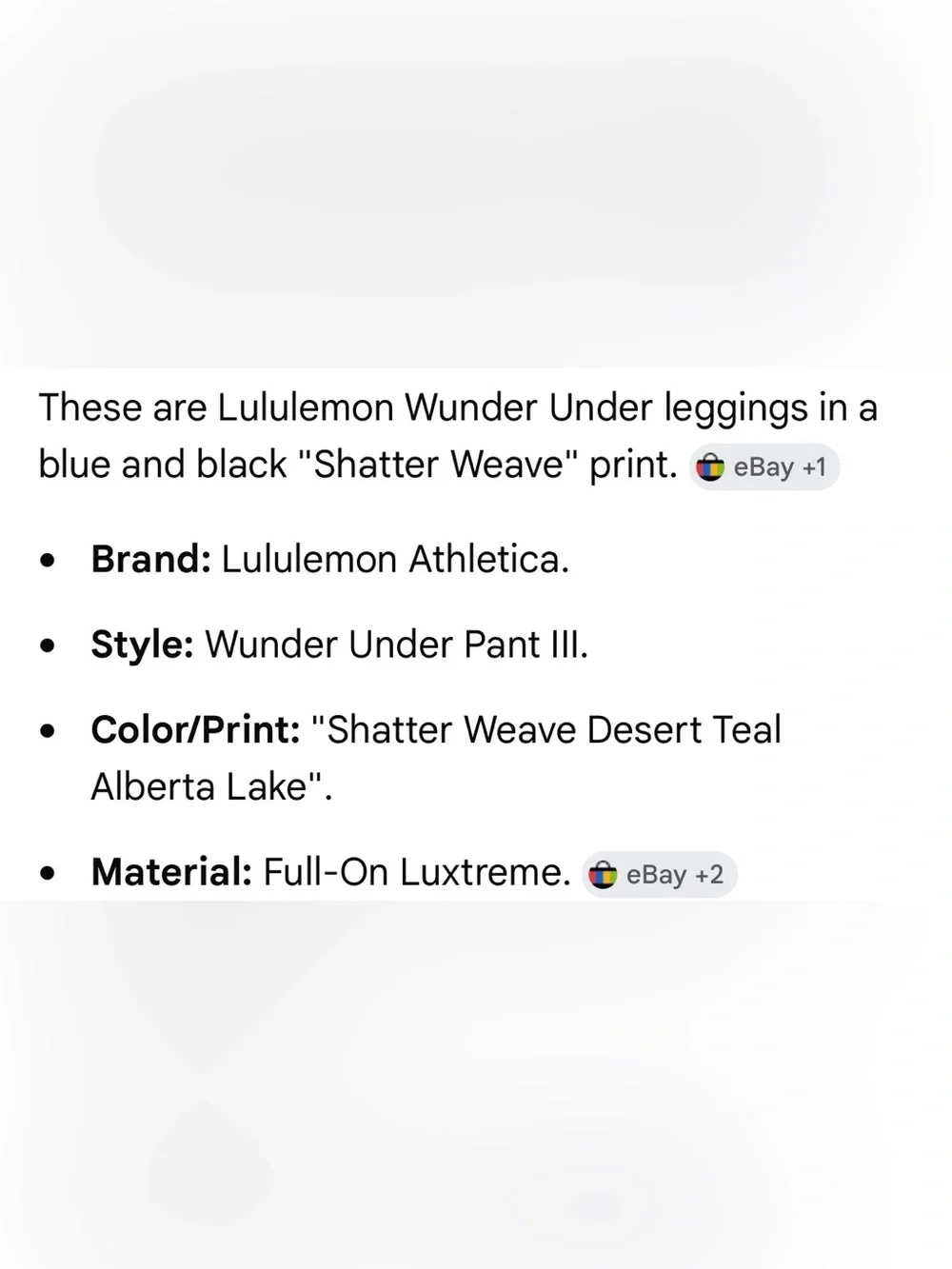 Lululemon Wunder Under Shatter Weave Blue Black Leggings Size 8